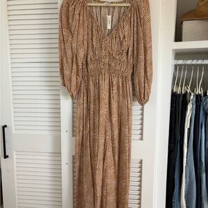 Madewell Pretty Brown Patterned Maxi Dress (never worn)